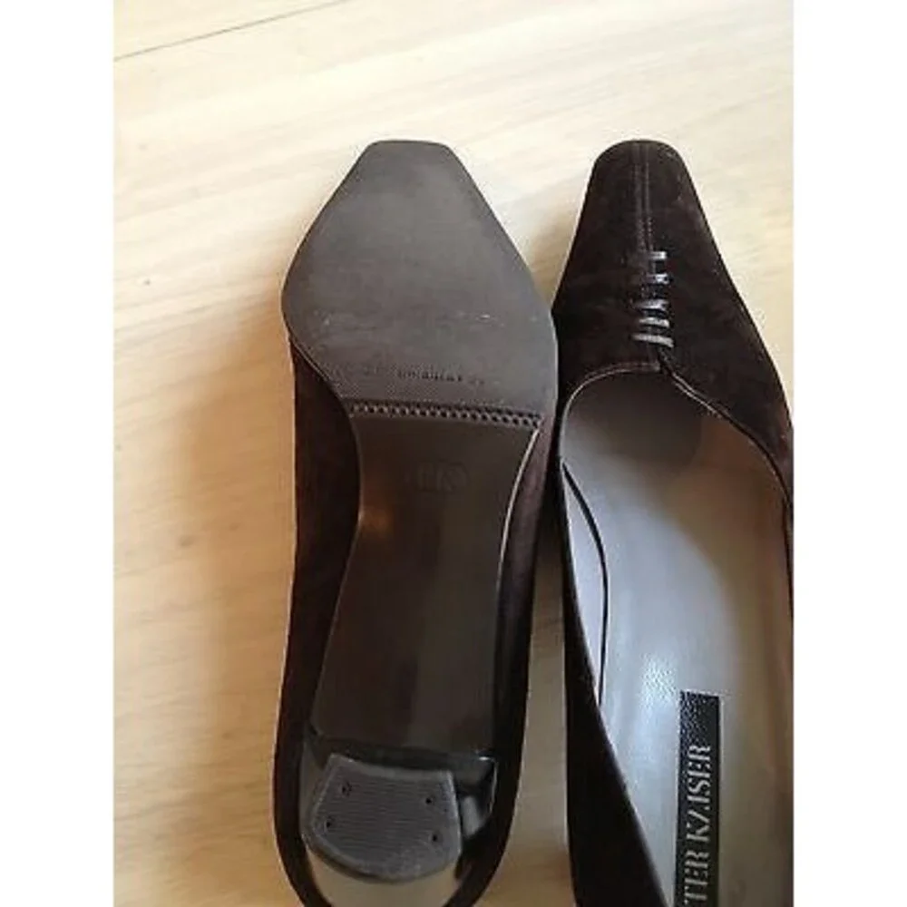 Peter Kaiser Women's Shoes Brown Suede Heels Shoe Size Uk 4 Us 6